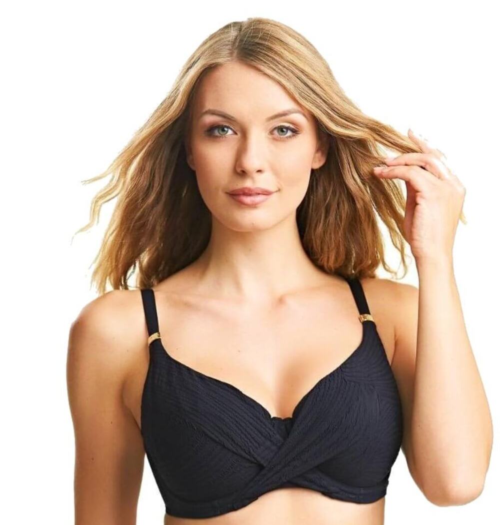 Fantasie Swim NWT Black Ottawa Underwire Wrap Full Cup Bikini Top // 36DD